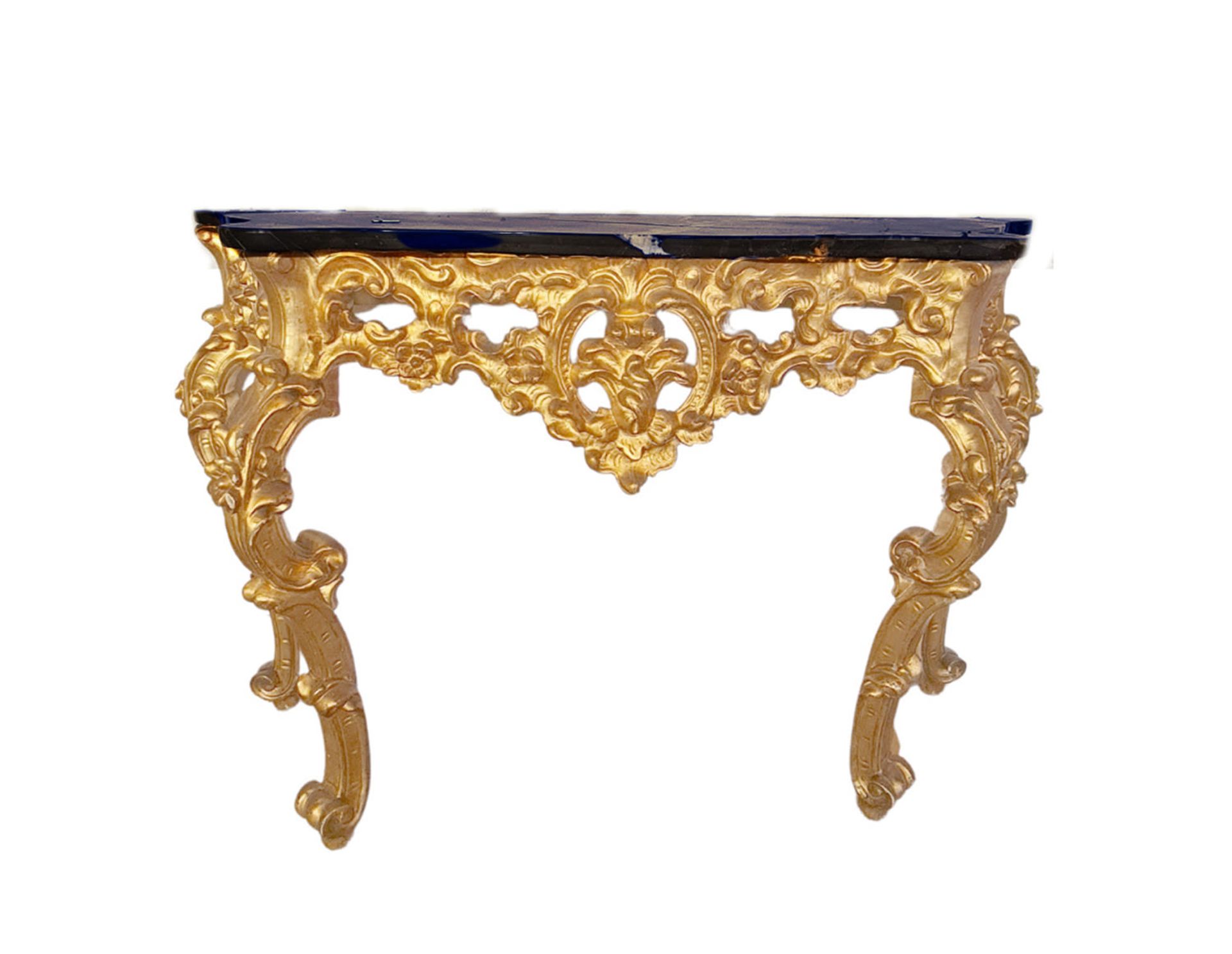 Italian console with green marbled wood top, 18th - 19th centuries