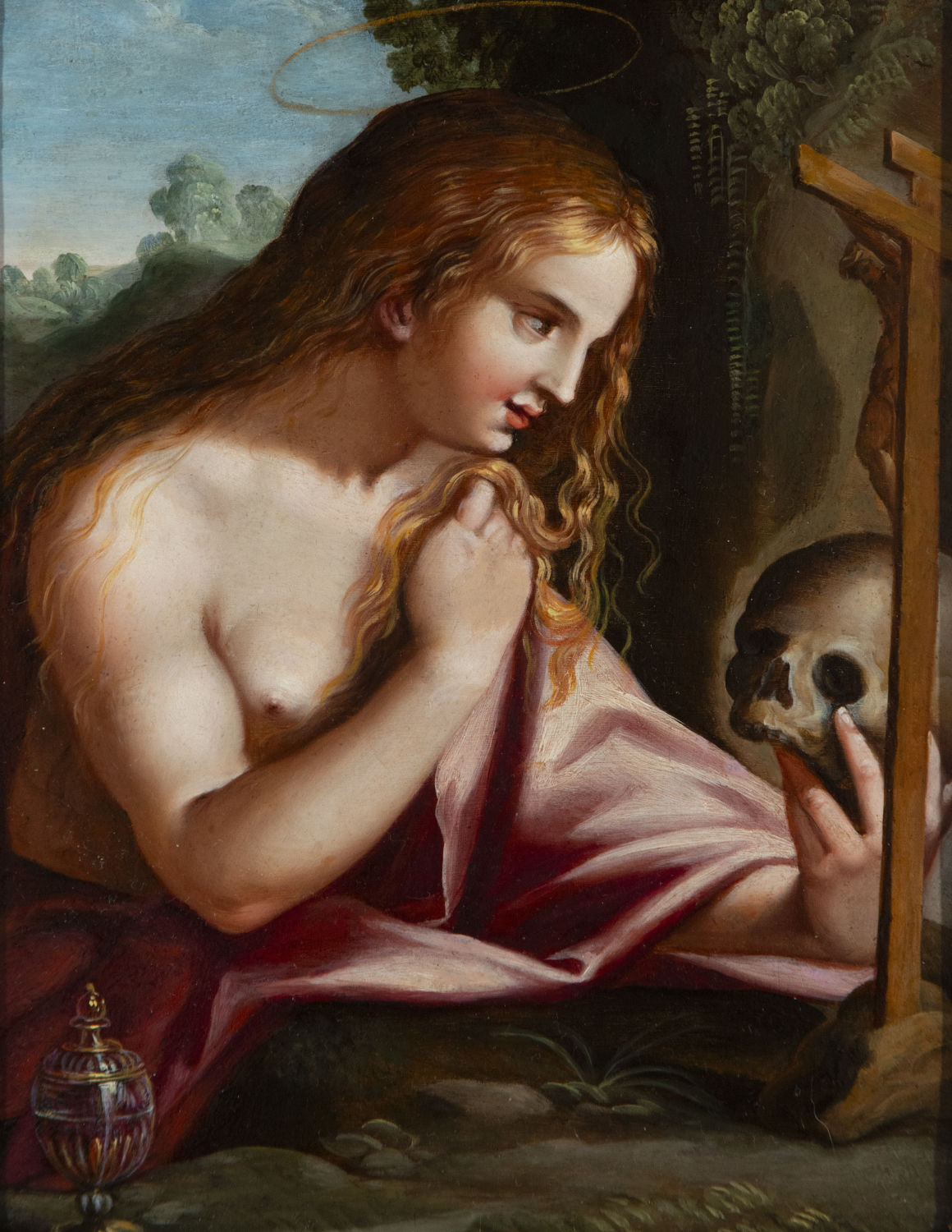 Mary Magdalene in oil on copper. Mannerist Master of Northern Italy from the 16th century to the beg - Image 2 of 5