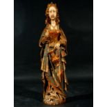 Important Ste Isabella following models of Mechelen in wood, XIX century