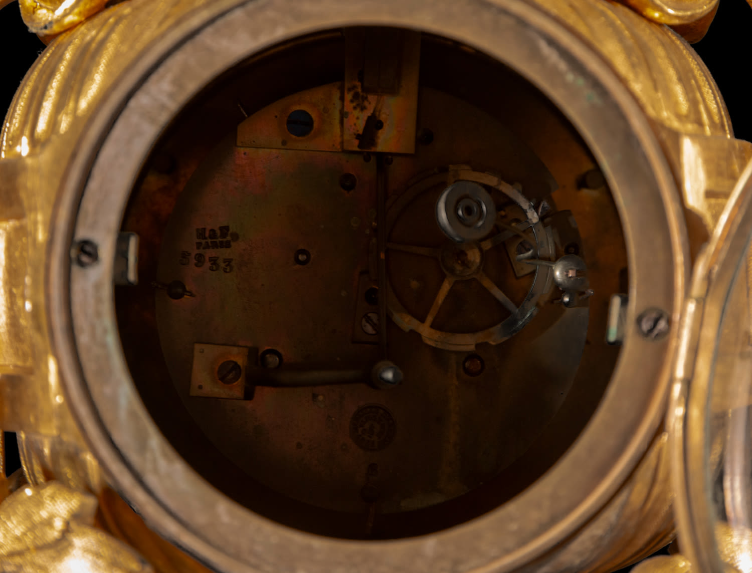 Large Napoleon III Table Clock in mercury-gilded "ormolú" bronze, 19th century - Image 3 of 12