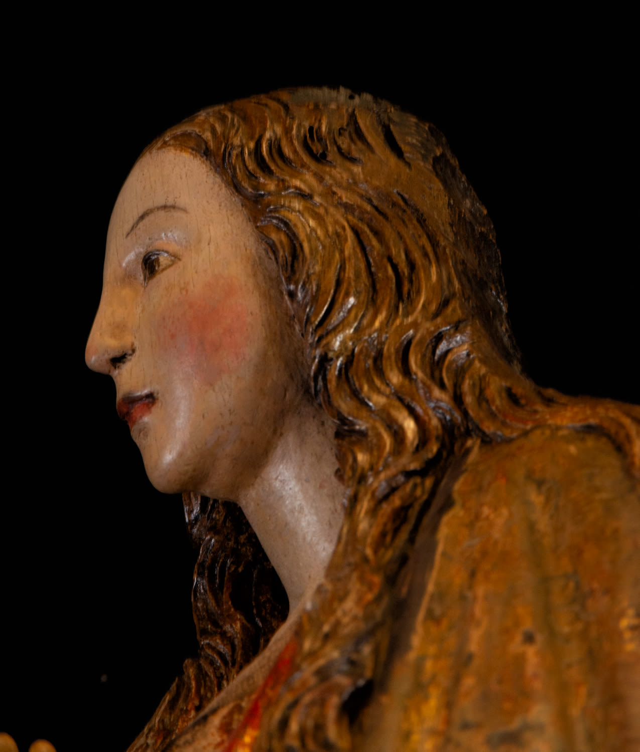 Large Sculpture of Immaculate Conception on a putti's head, 16th - 17th centuries - Image 3 of 4