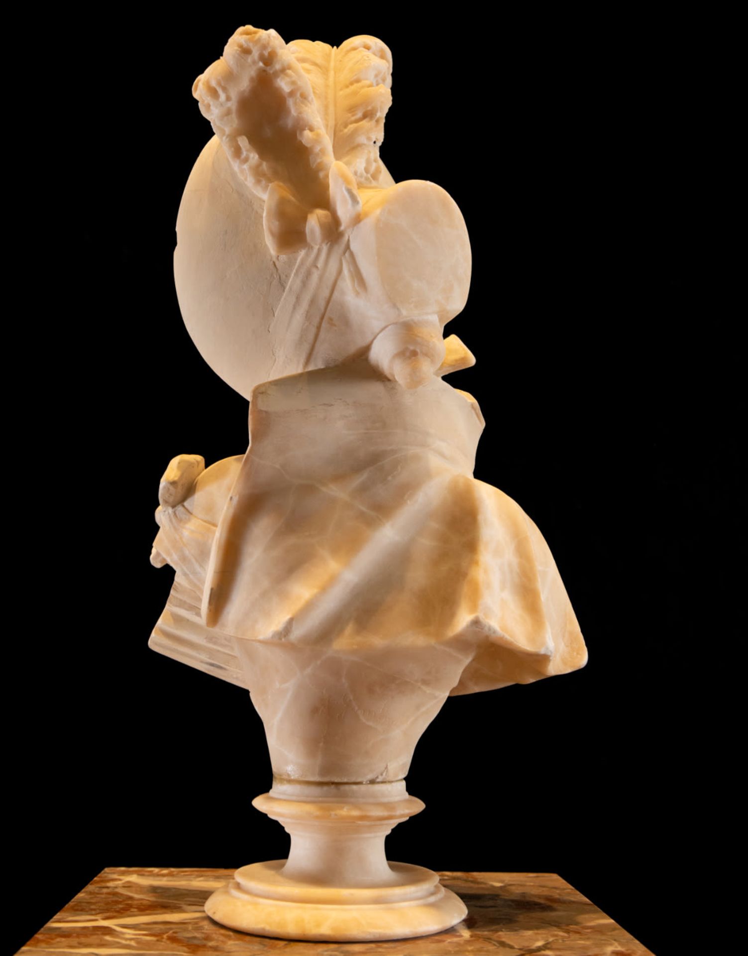 Alabaster girl with large onyx base, Italy, 19th century - Image 3 of 3