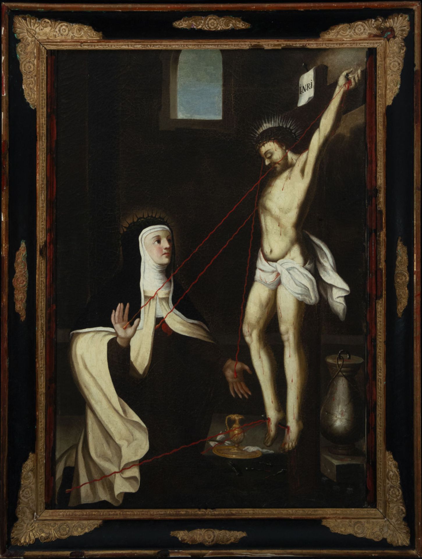 Saint Teresa Receiving the Stigmata of Christ, colonial work, Mexico, New Spain school of the 17th c