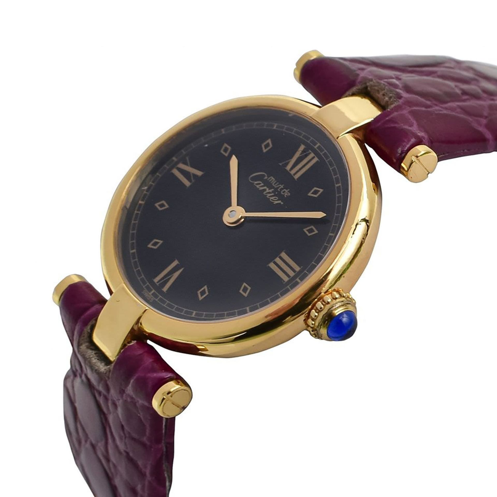 Must Vermeil 925 black dial wristwatch - Bild 6 aus 6