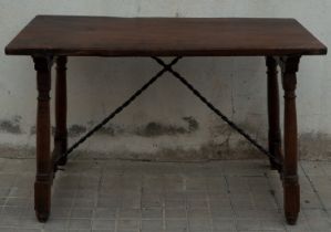 Castellana Table in "Pata de Vela" wrought iron and oak wood from the 17th century
