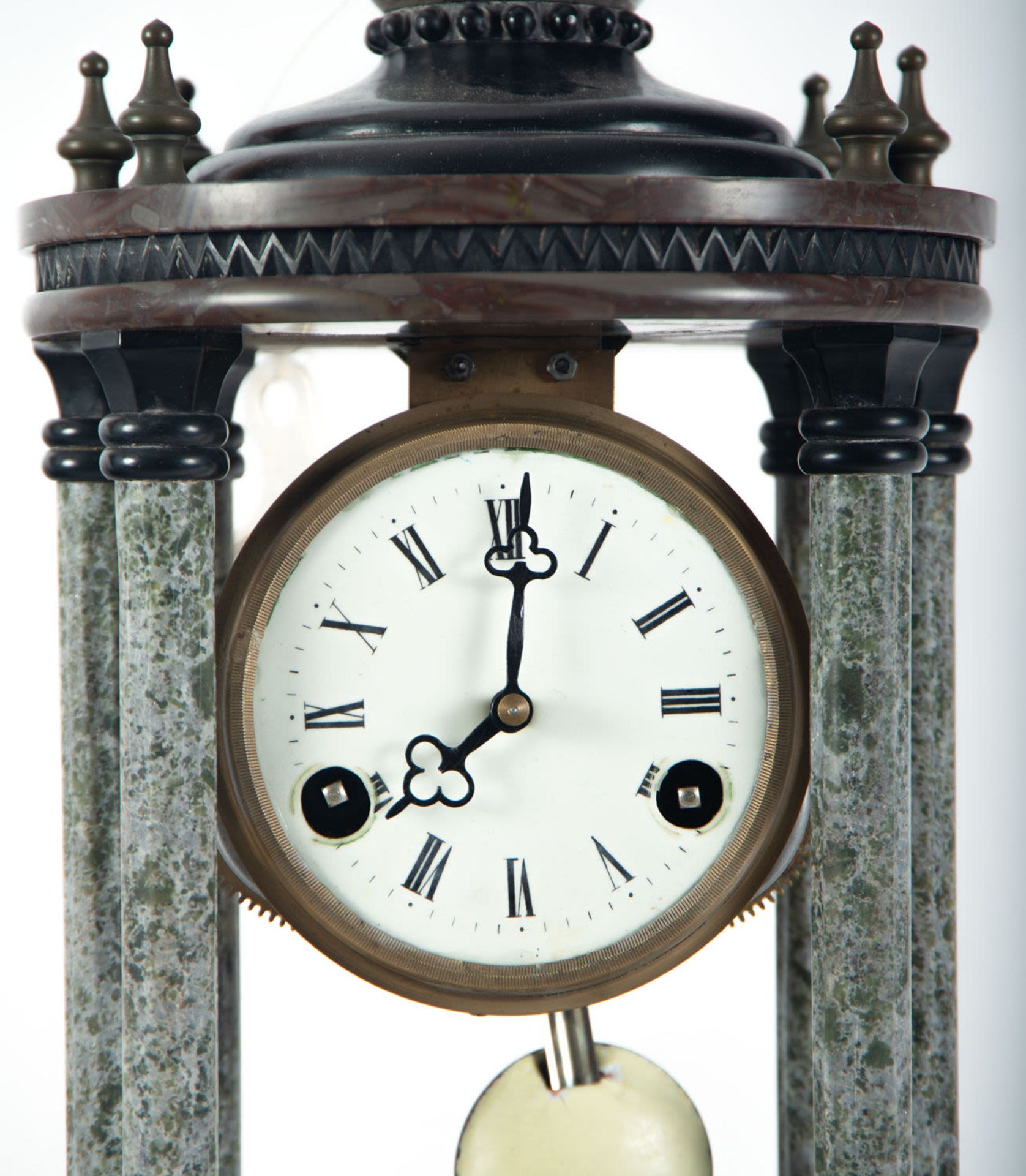 Bronze clock with green marble columns, XIX - XX centuries - Bild 3 aus 5