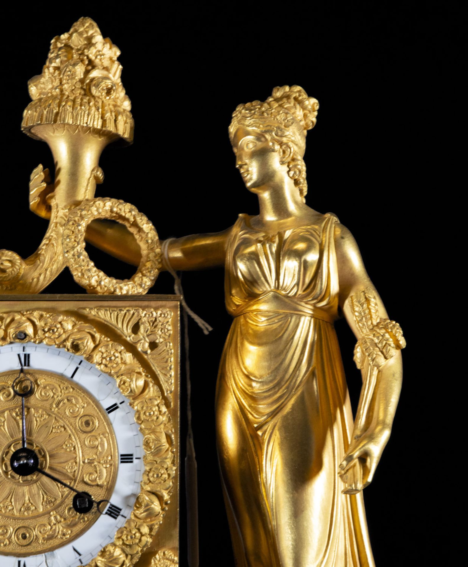 Important French Empire table clock in mercury-gilded bronze, French work from the 19th century - Bild 2 aus 11