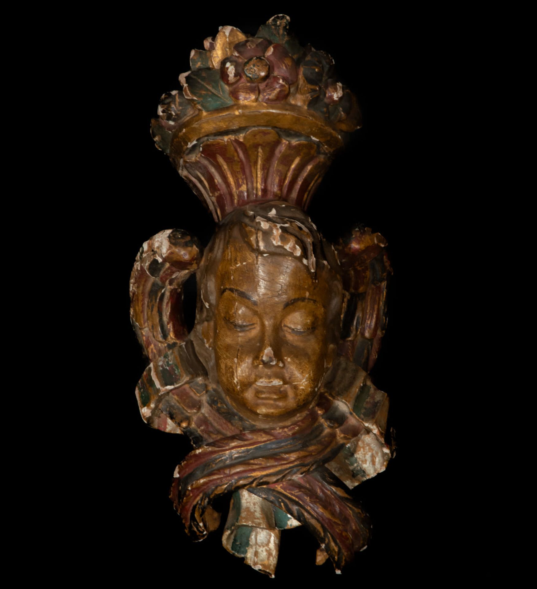18th century Italian baroque angel head auction