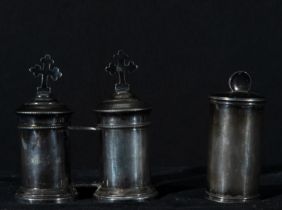 Lot of three rare recipients to apply the Holy Oils of the 17th and 19th centuries