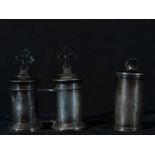 Lot of three rare recipients to apply the Holy Oils of the 17th and 19th centuries