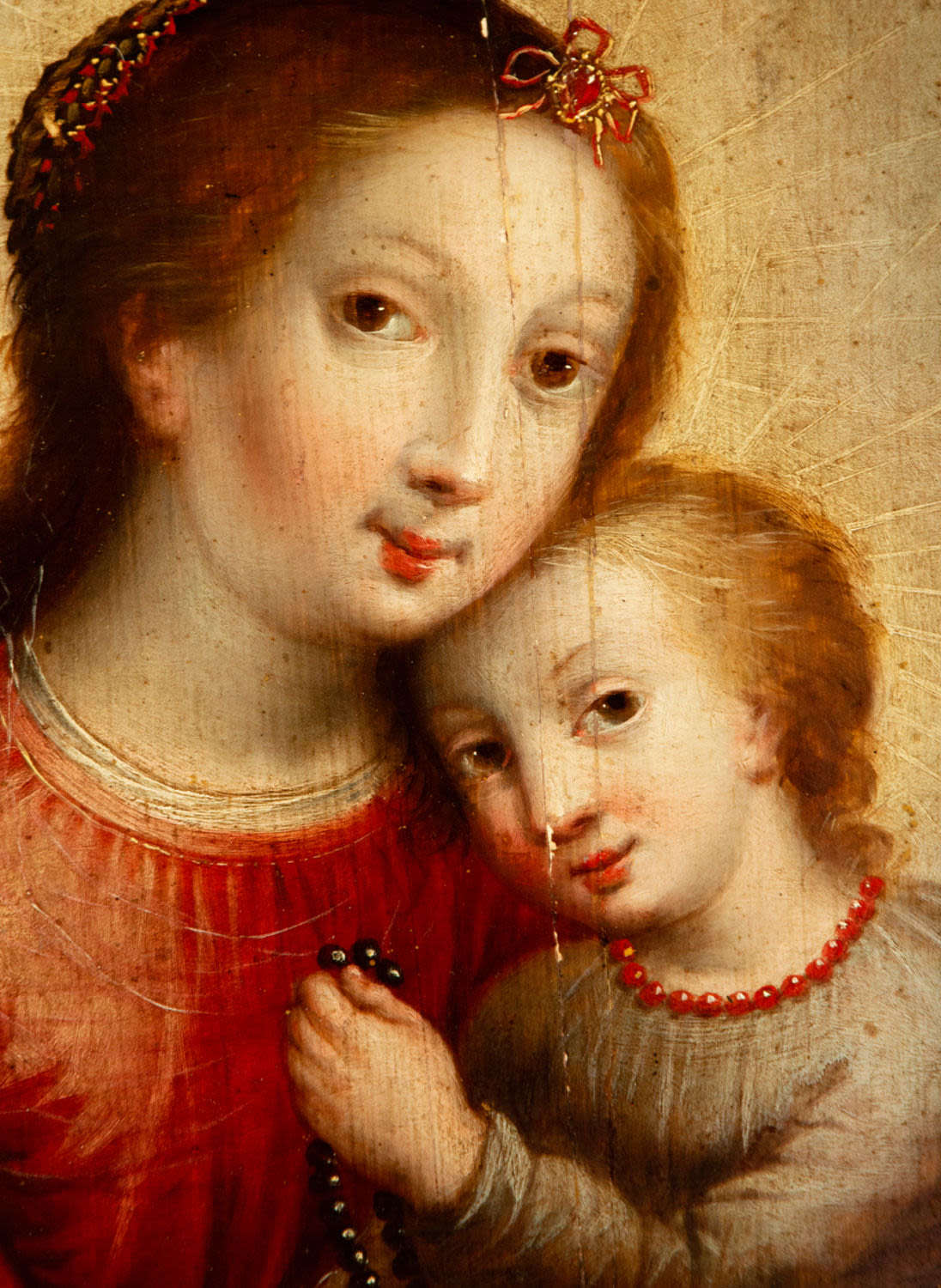 Virgin with Child in Arms, Italian Flemish school of the 16th century - Image 3 of 4