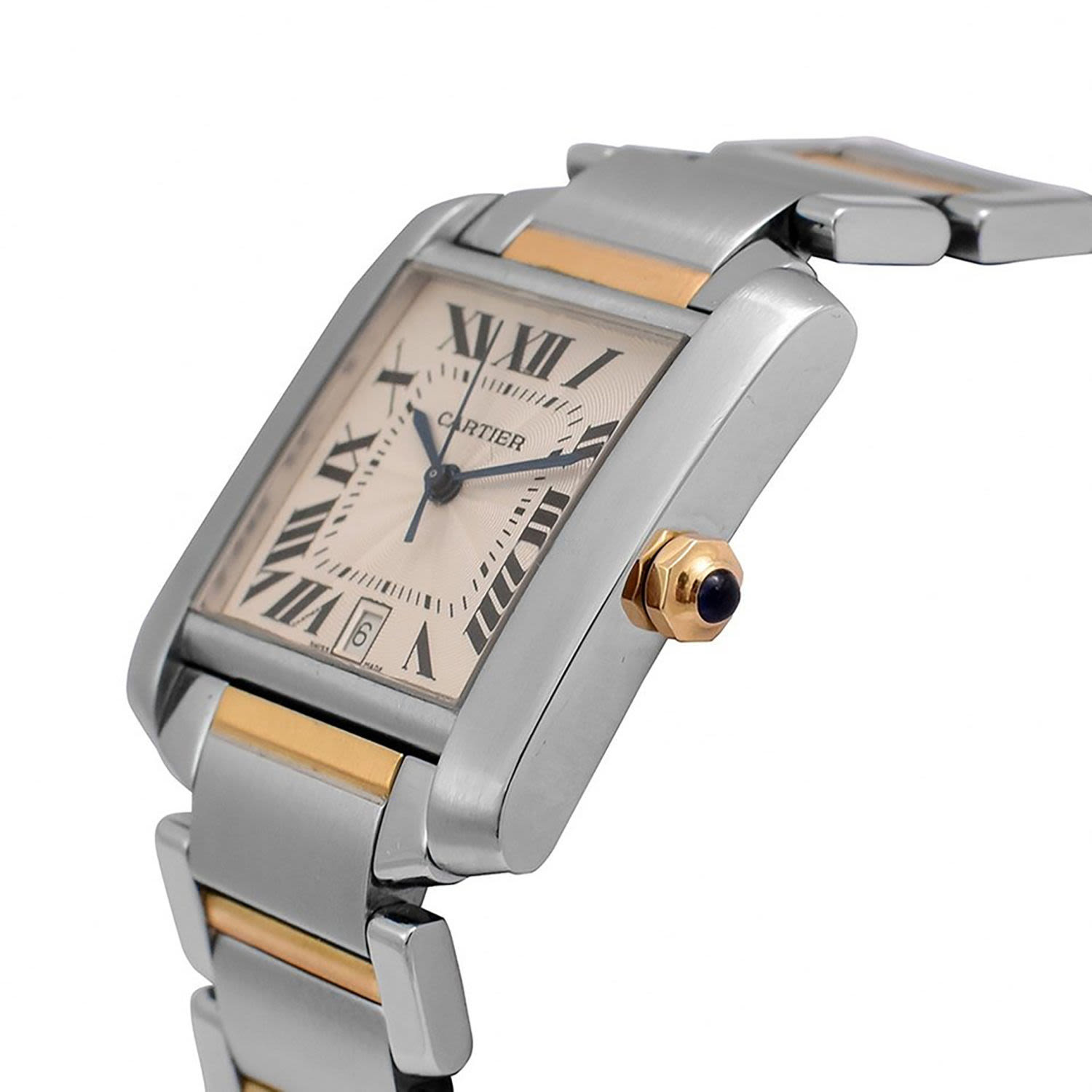 Cartier steel and gold wristwatch Tank Française model in steel and 18k gold - Image 2 of 6