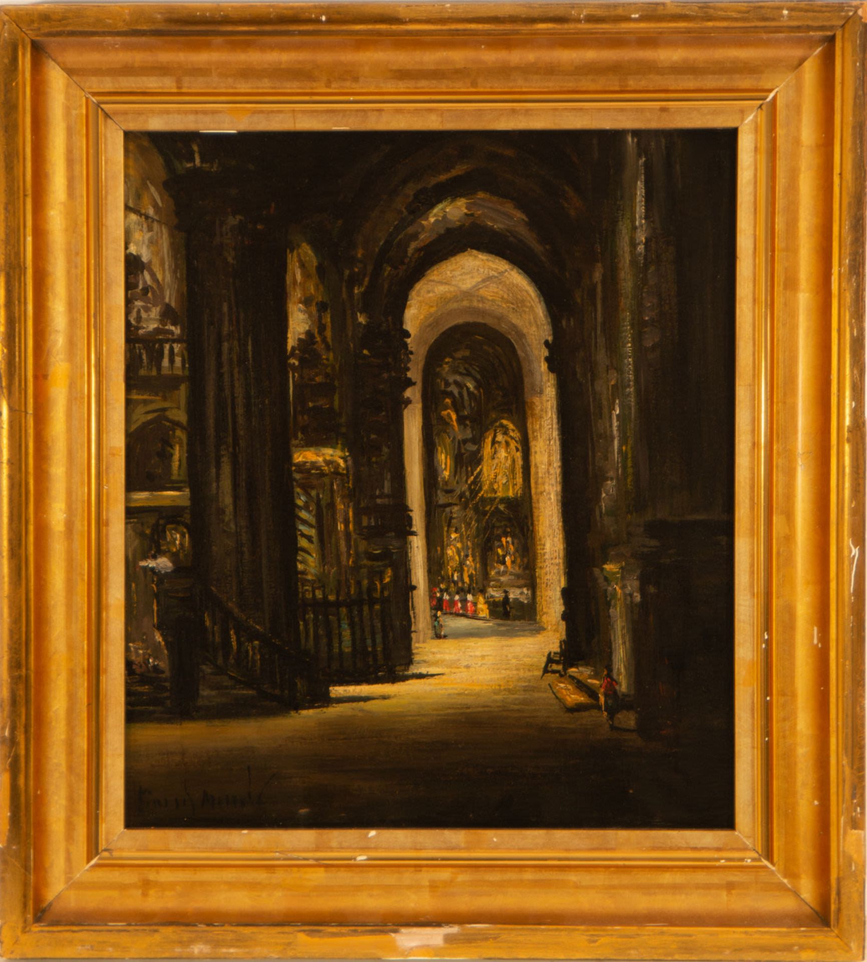 Temple interior, 19th century Spanish school