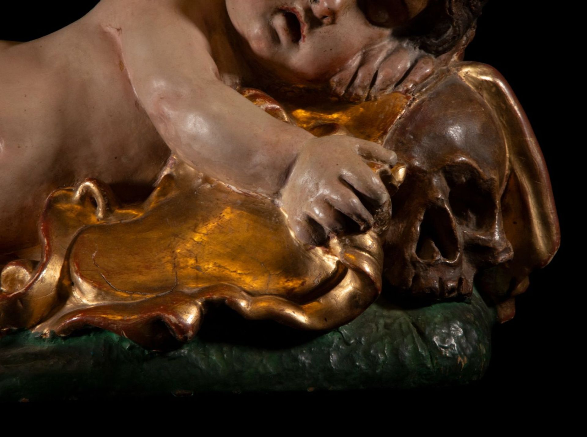 Giovanni Battista Morelli (Documented in Madrid, after 1665), Beautiful sculpture of Vanitas in terr - Bild 4 aus 8