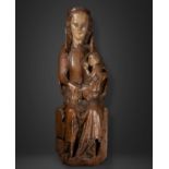 Large Virgin of the Milk Late German Romanesque transition to Medieval Gothic 13th century early 14t