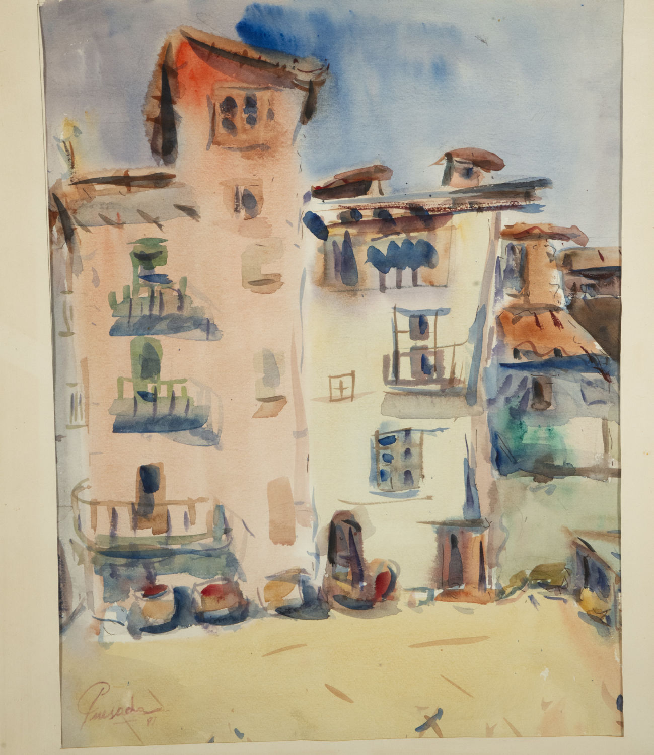 Julio Quesada (Madrid; 1918- 2009), View of Cadaqués, 20th century Spanish school - Image 2 of 4