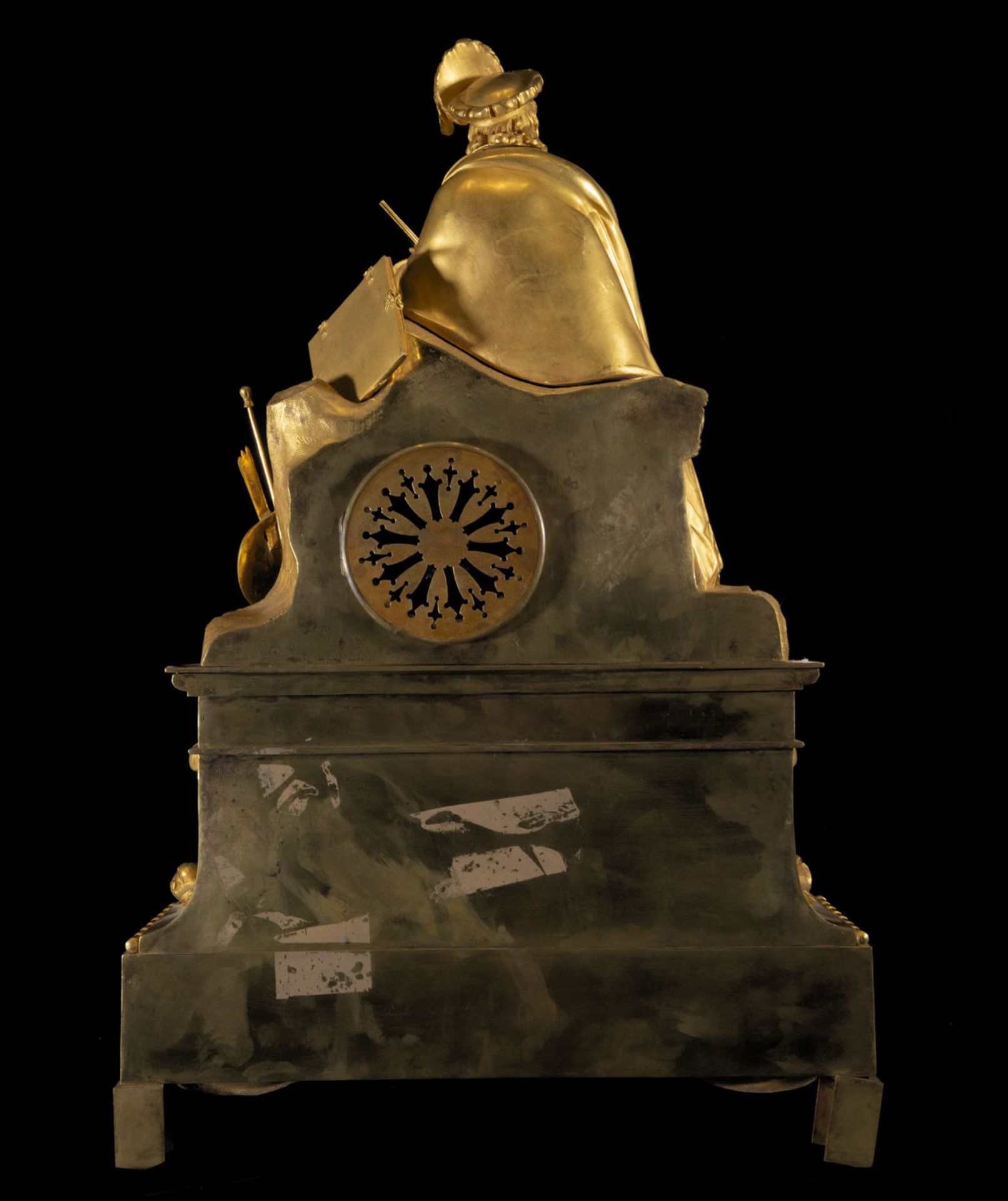 Large Empire table clock with the motif of Michelangelo Buonarroti, 19th century French school - Image 8 of 8