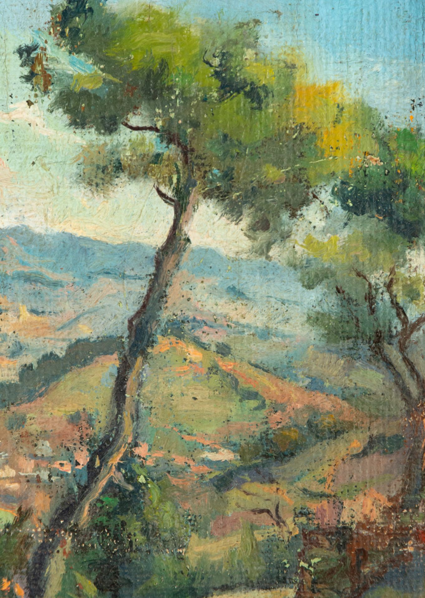 Landscape on panel, F. Querol, 19th century Catalan school - Bild 3 aus 5