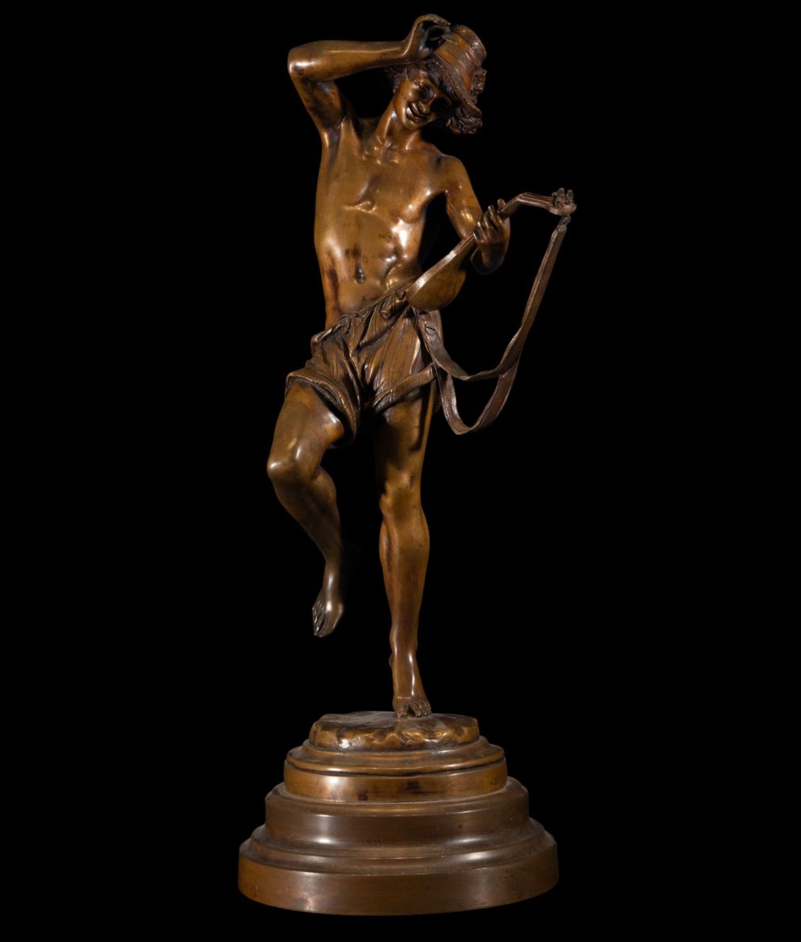 Pair of bronzes of a musician and dancer signed by Albert-Ernest Carrier Belleuse, 19th century - Image 7 of 14