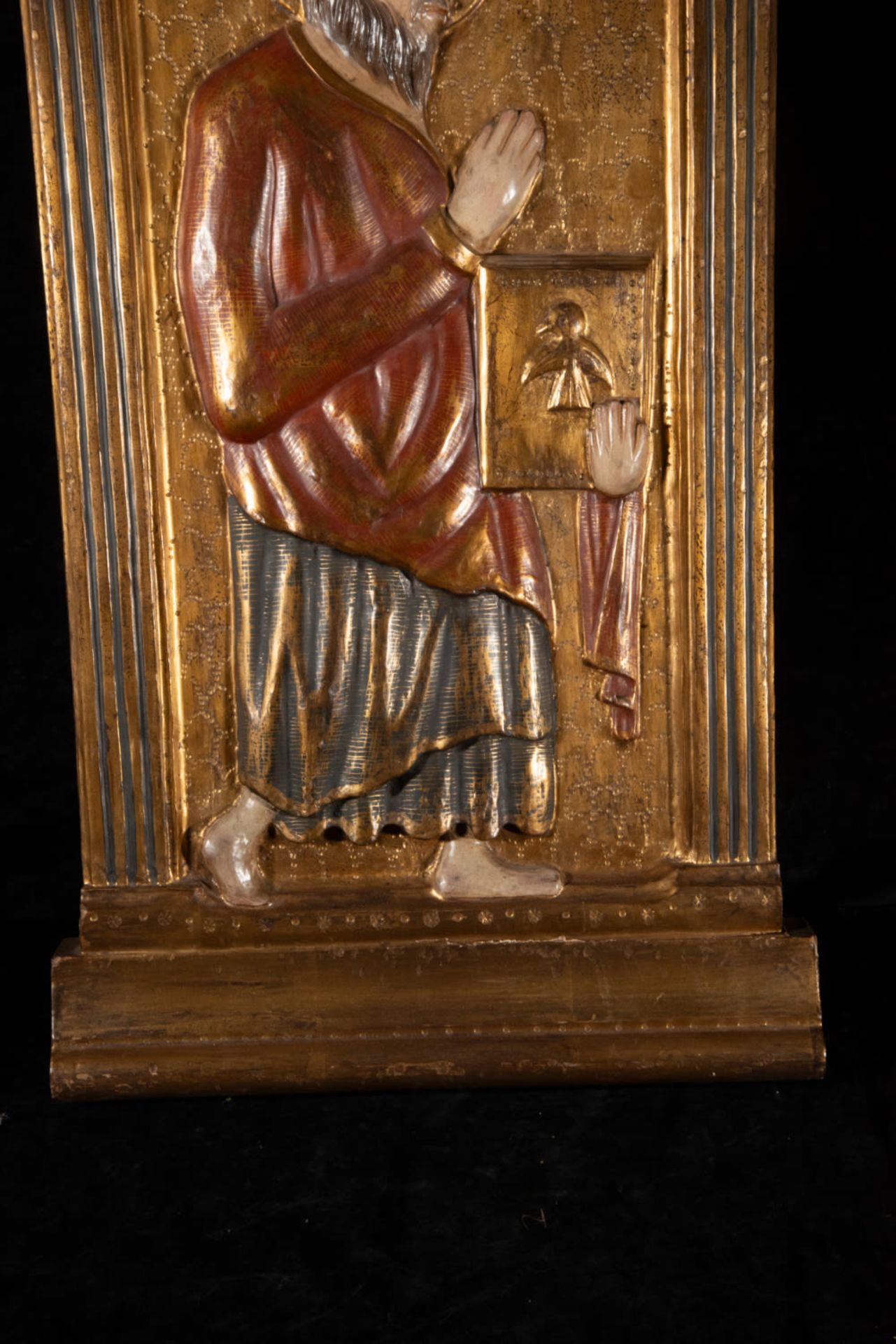 Plateresque style relief with Saint Francis of Assisi in Renaissance Plateresque style, late 19th ce - Image 4 of 5
