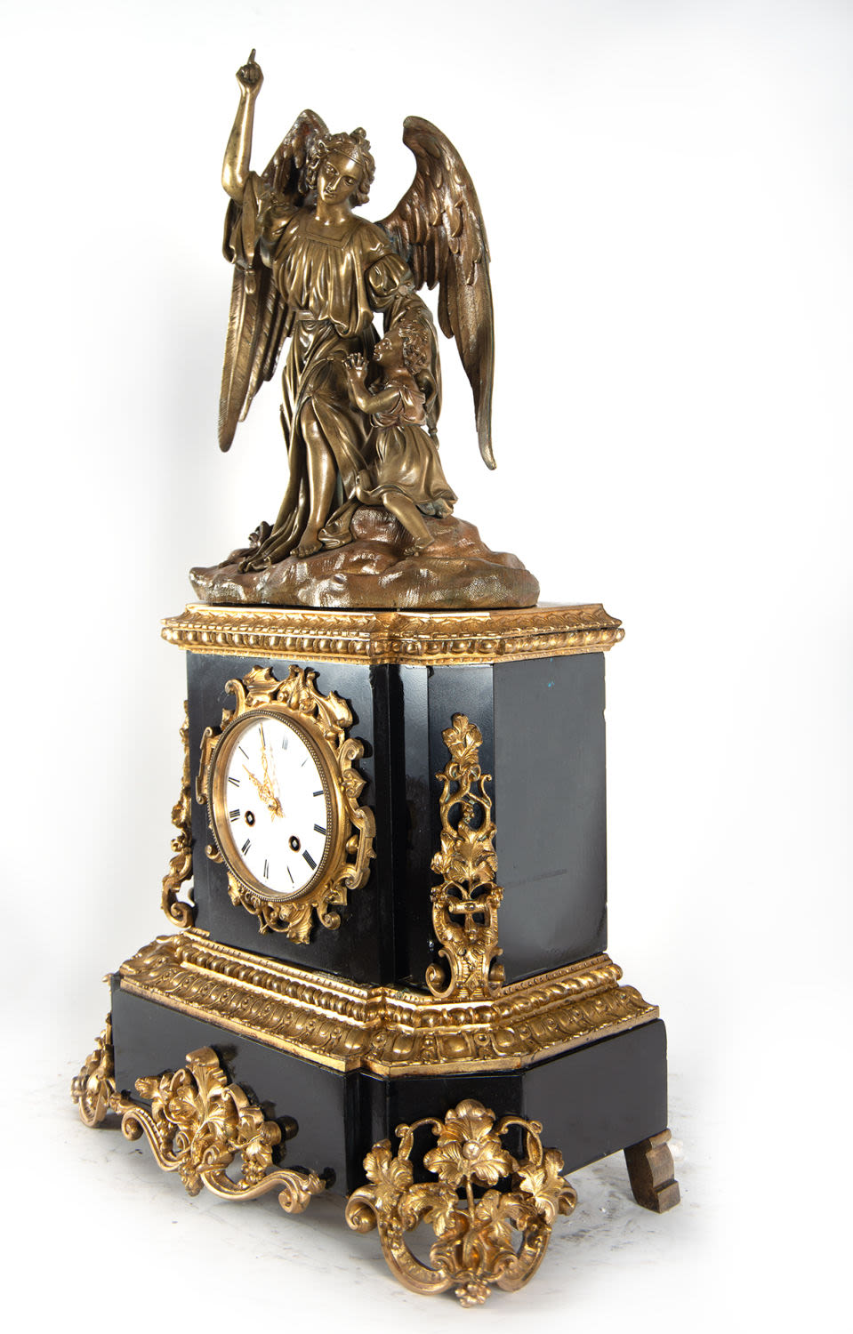 Napoleon III garniture depicting the Angel Gabriel with two candlesticks, second half of the 19th ce - Image 7 of 11