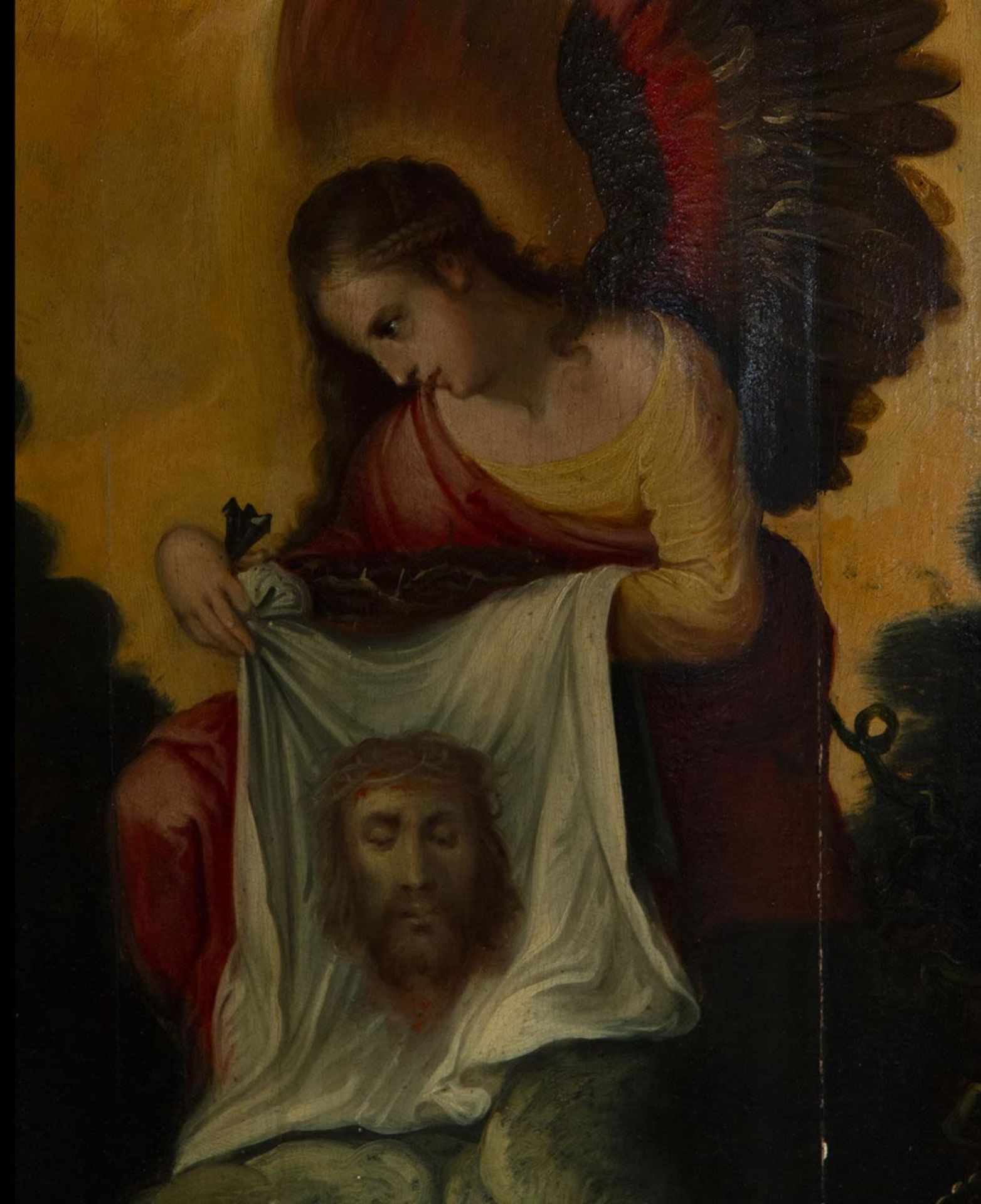 The Angel appearing to Saint Francis, oil on panel, New Spain Colonial school of New Spain, 17th cen - Bild 3 aus 5