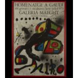Poster, Joan Miró, Homage to Gaudí, Maeght Gallery, 1979