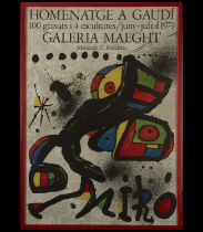 Poster, Joan Miró, Homage to Gaudí, Maeght Gallery, 1979