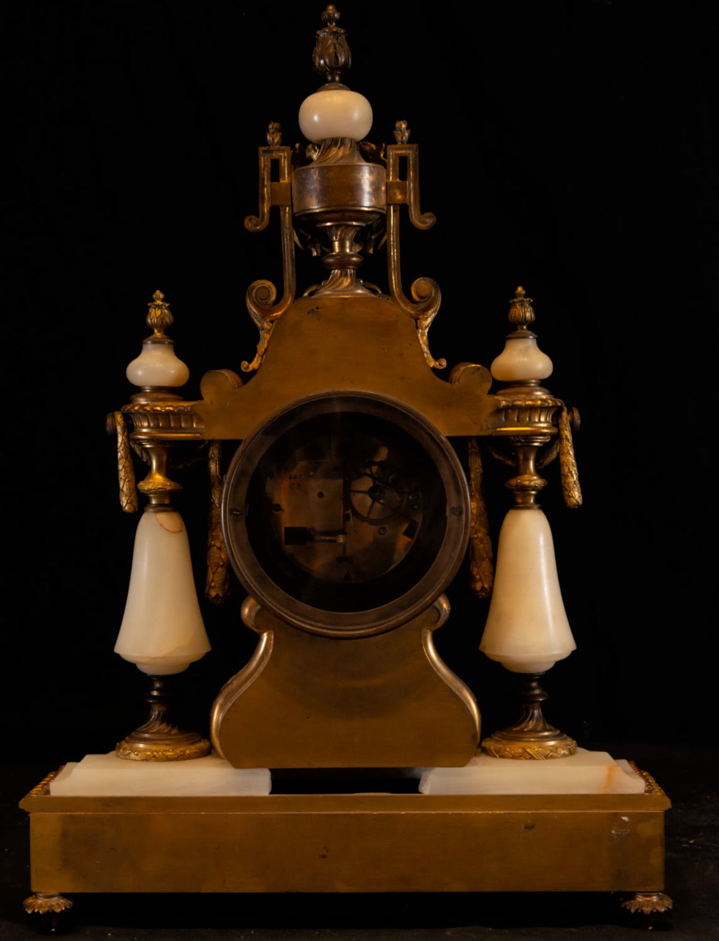 Louis XIV style bronze and alabaster clock, 19th century - Image 5 of 5