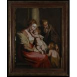 Holy Family oil on panel from the 17th century, Flemish School of Antwerp, circle of Peter Paul Rube