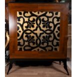 Important Bar Furniture in Rosewood marquetry and ebonized wood in the style of Carlo Bugatti, Itali