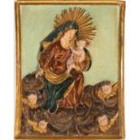 Madonna with Child in polychrome wood relief, Italy, 18th century