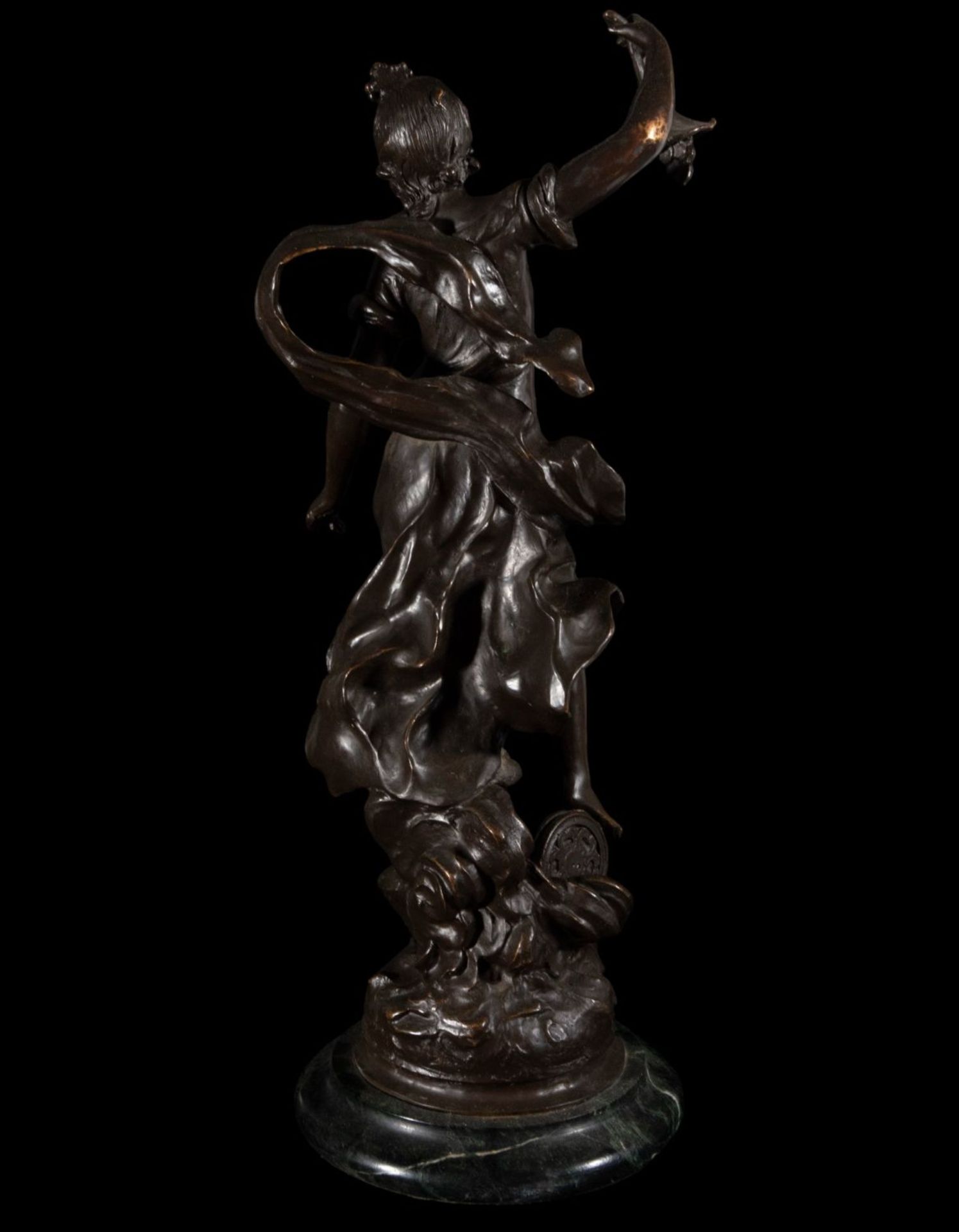 Goddess of Fortune, Italian Romanticist school of the 19th century, in patinated bronze - Image 5 of 5