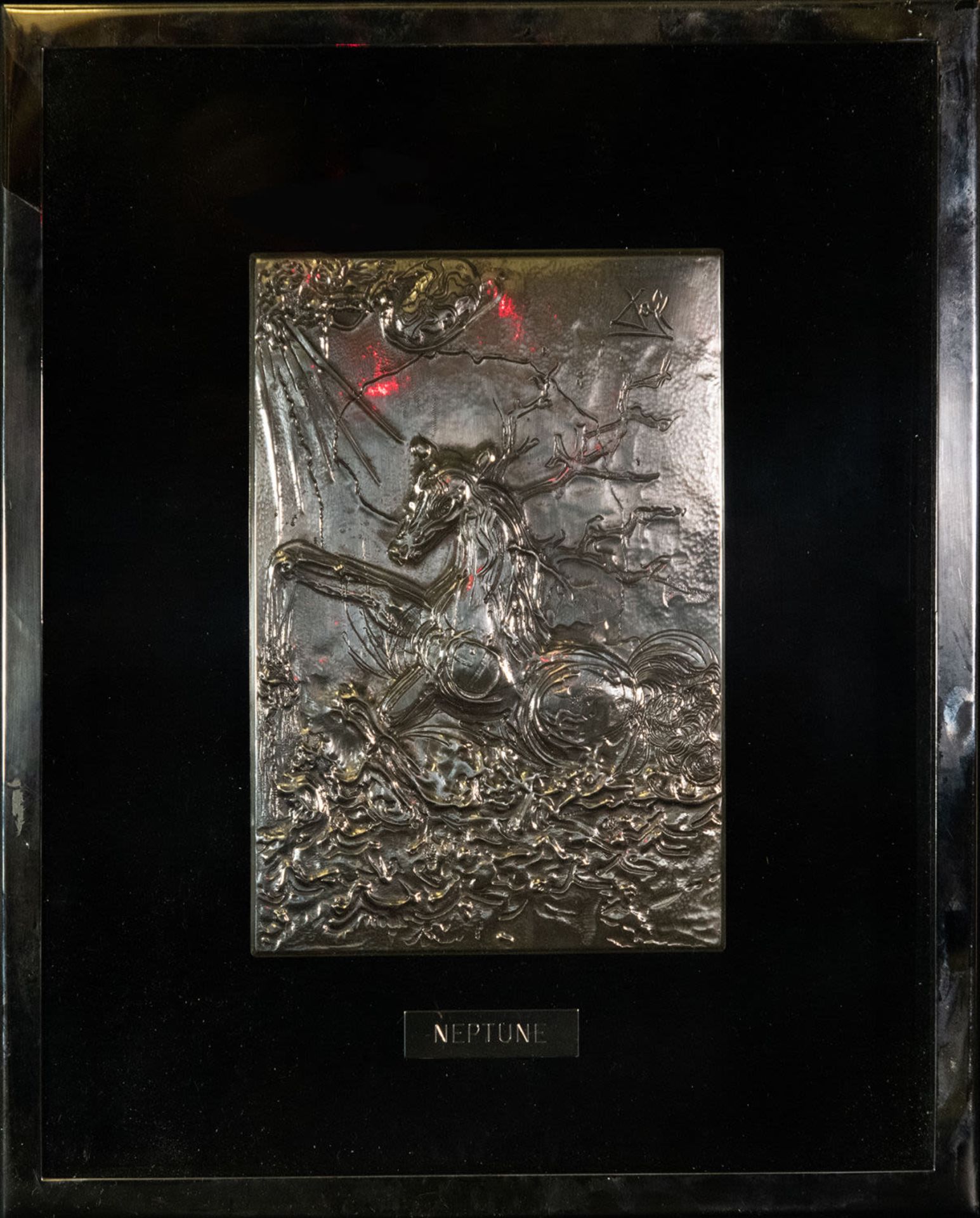 Dalí silver plate from the "Caballos Dalinianos" Series, numbered and serialized