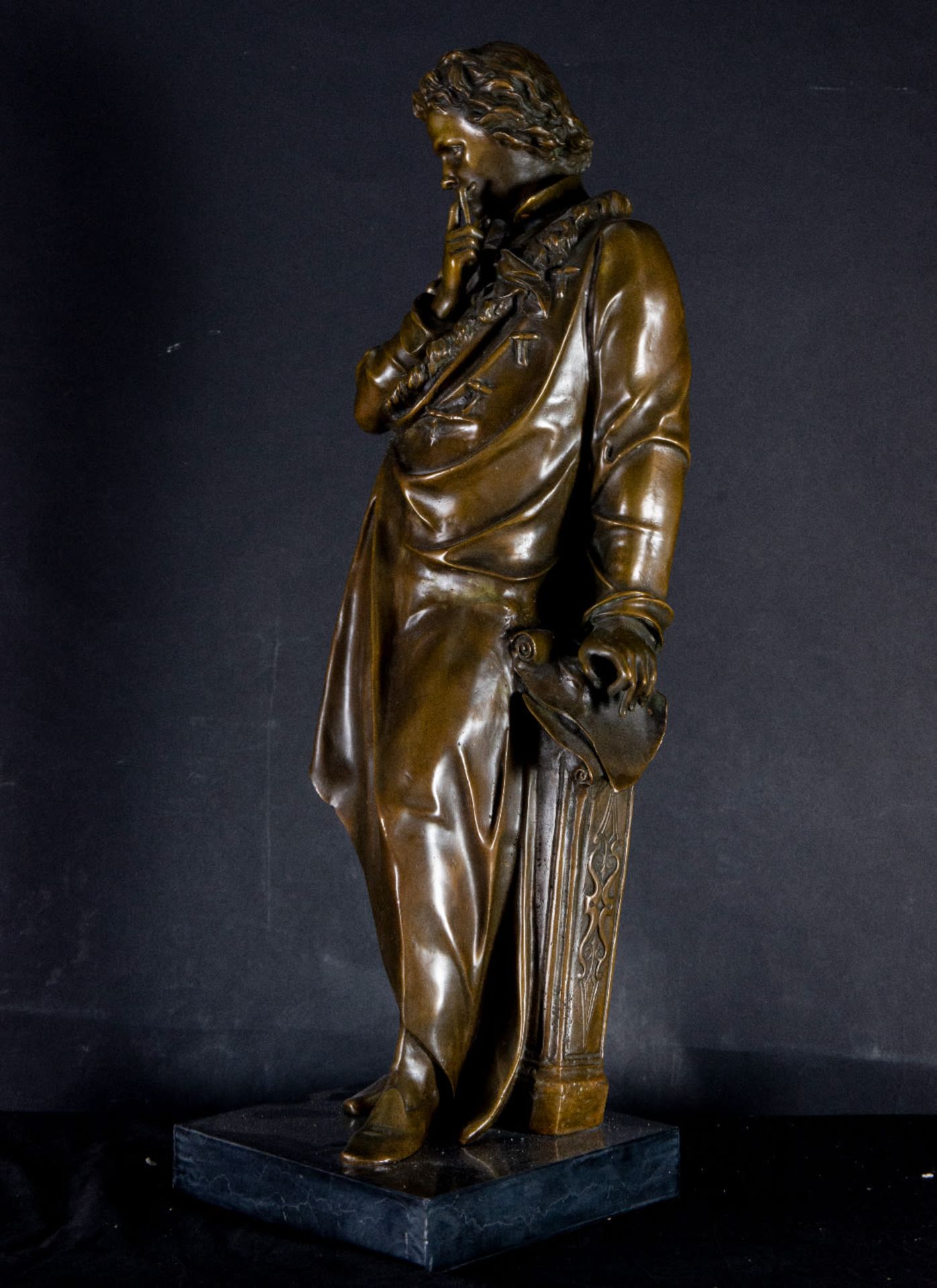 Composer in patinated bronze, 19th century French school - Image 2 of 4