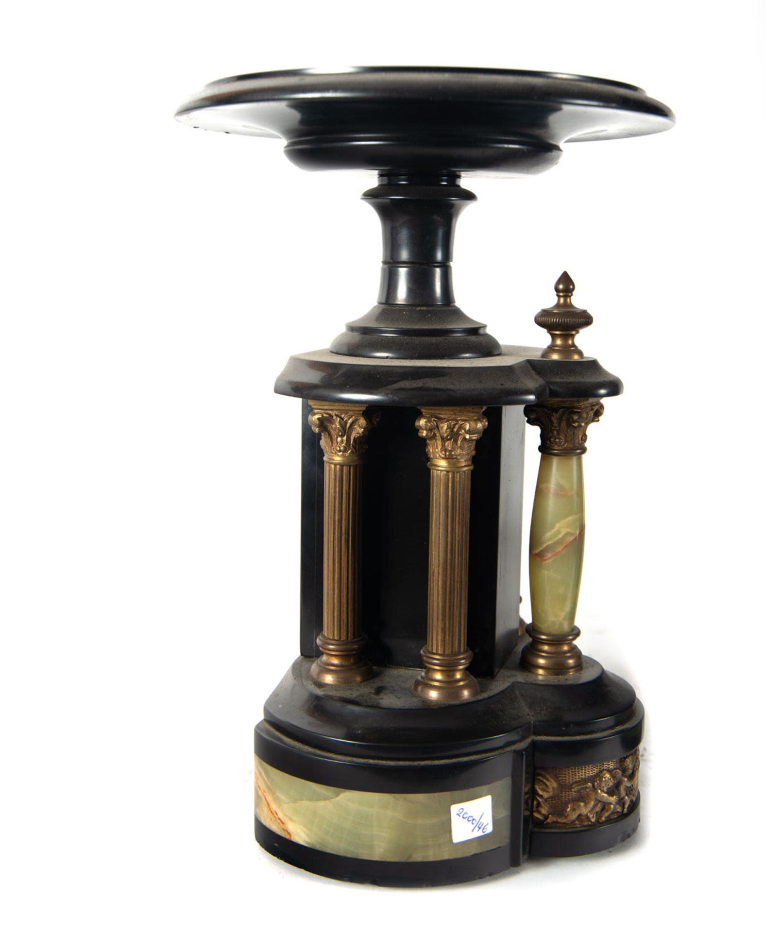 Black marble garniture with mercury pendulum, 19th century - Image 7 of 9