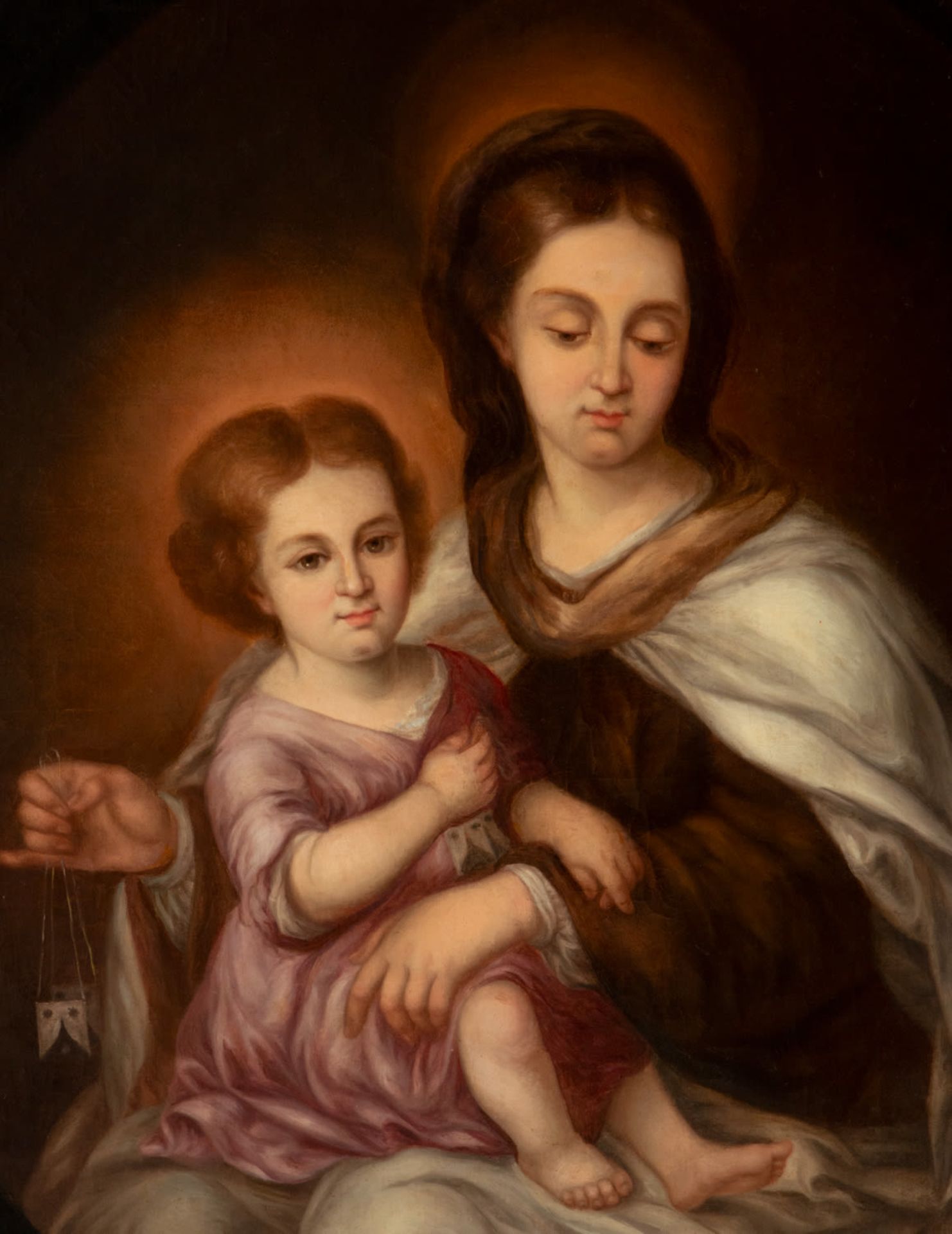 Virgin of Carmen with baby Jesus, Spanish school, 19th century - Image 2 of 5