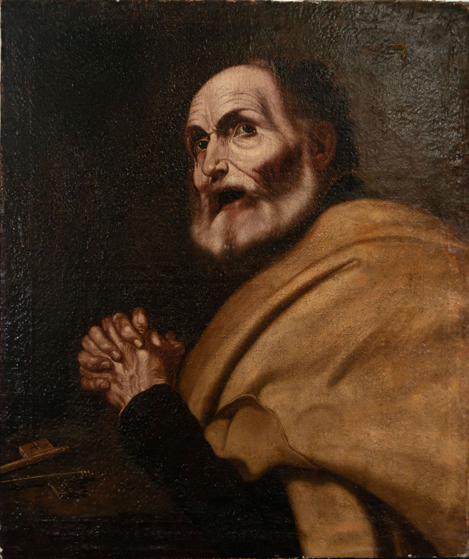 Penitent Saint Peter, Neapolitan school of the 17th century, follower of Giuseppe de Ribera