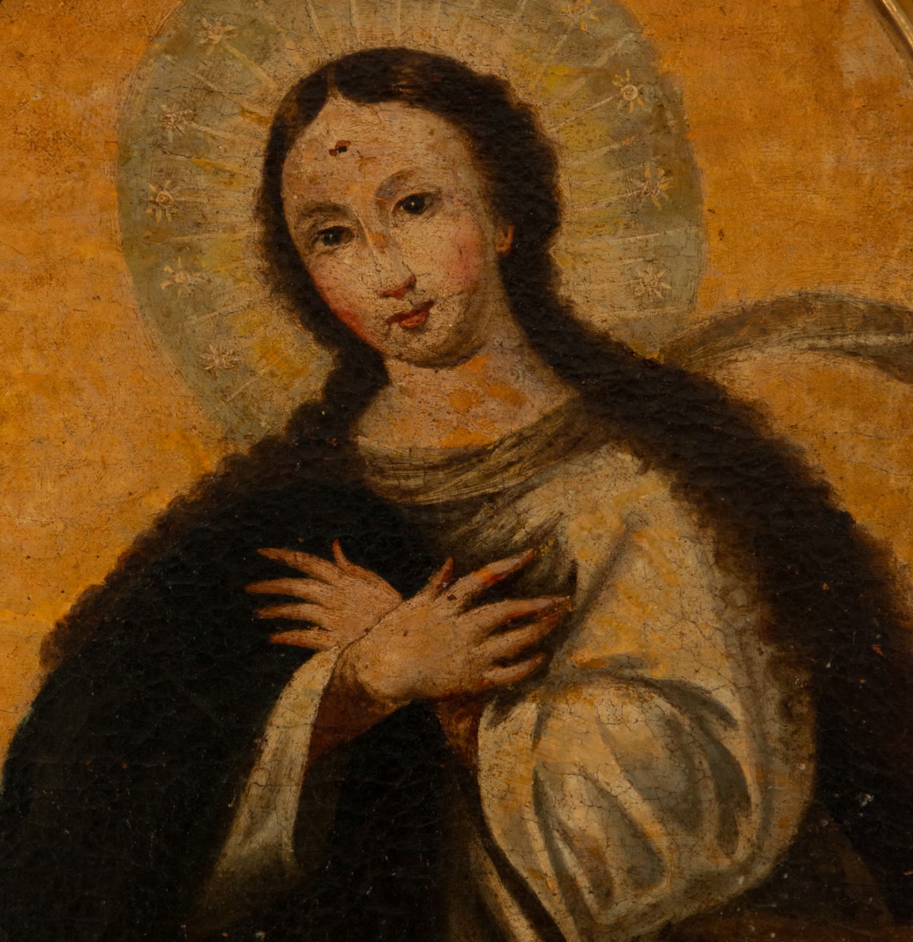 Immaculate in oval, Spanish school, 17th century - Image 2 of 3