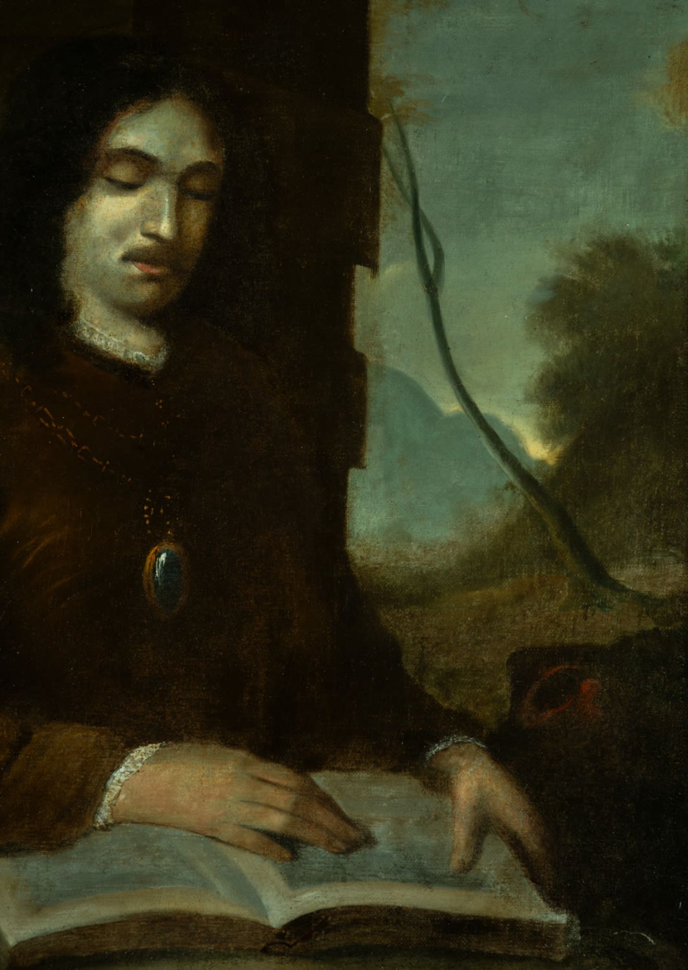 Half-length portrait of Noble Knight reading, old Spanish-Flemish school of the 17th century - Image 4 of 5