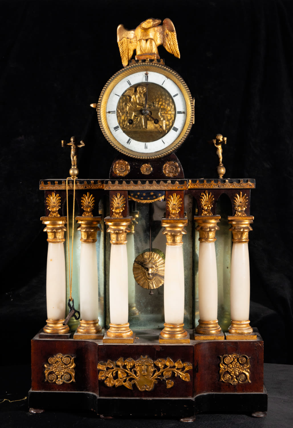 Large and Exquisite Bilderrahmen Table Clock with Automata from the late 19th century, Austria - Image 12 of 15