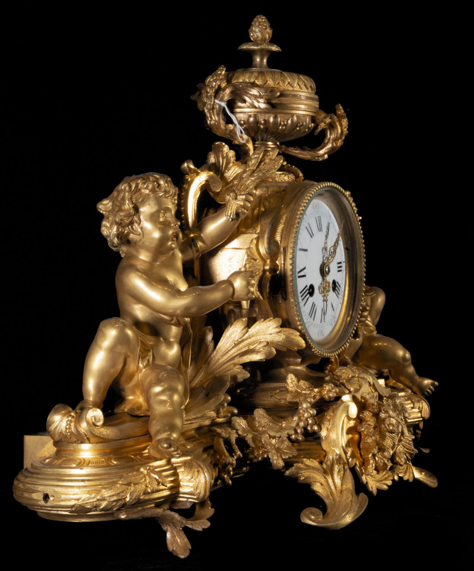 Large Napoleon III Table Clock in mercury-gilded "ormolú" bronze, 19th century - Image 11 of 12