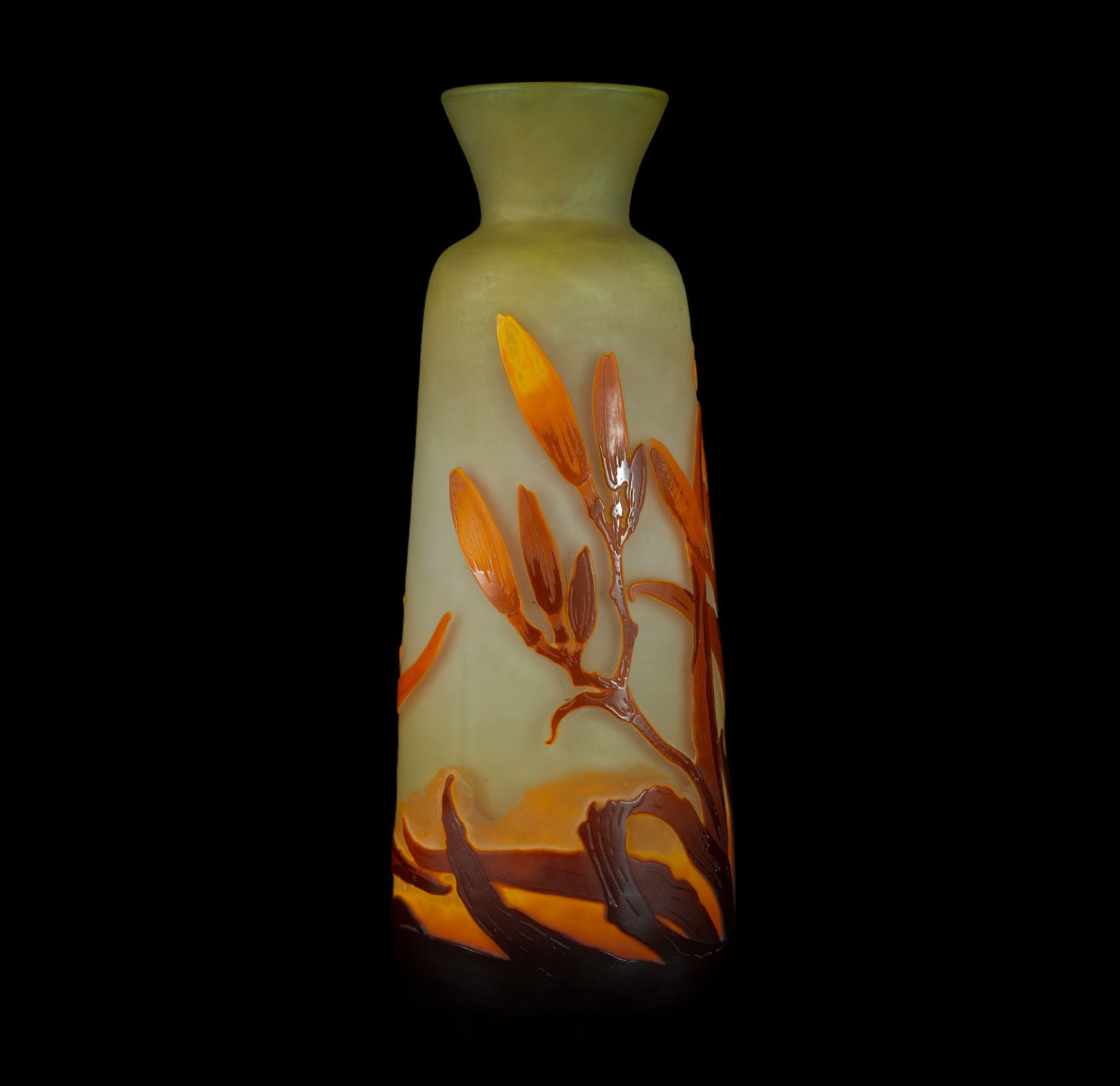 Large Art Nouveau Gallé vase in blown glass and polychrome vitreous paste, 1900s - 1920s - Image 5 of 6