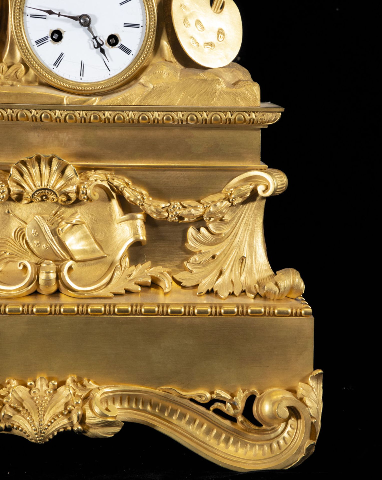 Large Empire table clock with the motif of Michelangelo Buonarroti, 19th century French school - Image 3 of 8