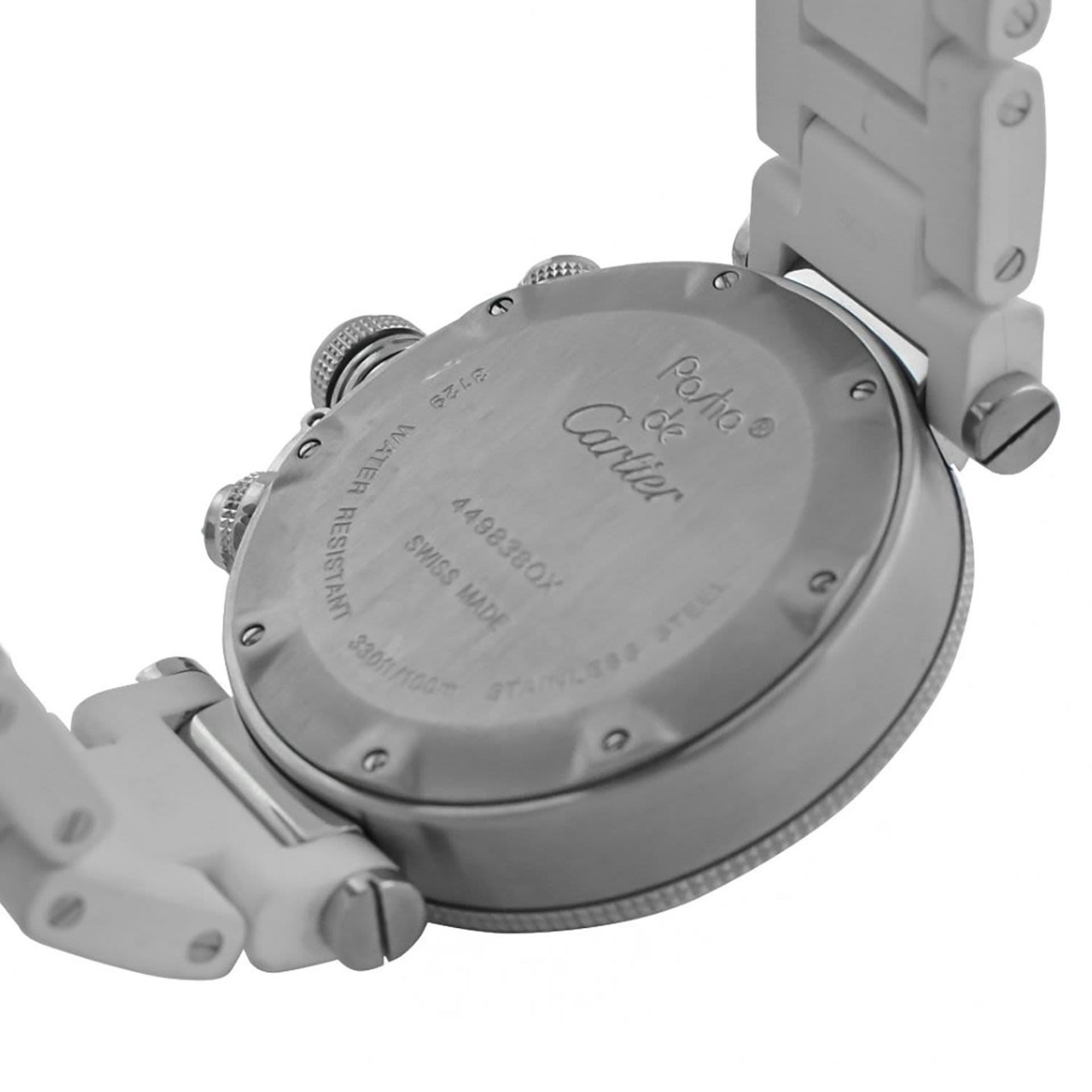 Cartier Pasha Chronograph 42mm Unisex wristwatch, in steel, year 2010 - Bild 5 aus 5