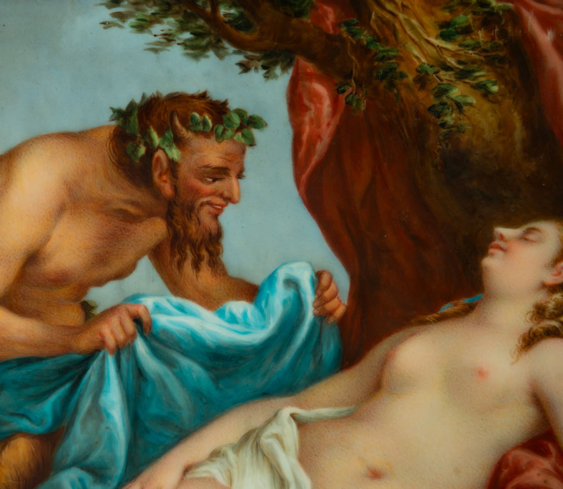 Faun Next to Venus - Hand-enamelled and signed Porcelain Plate, Royal KPMG, 19th century - Image 2 of 8