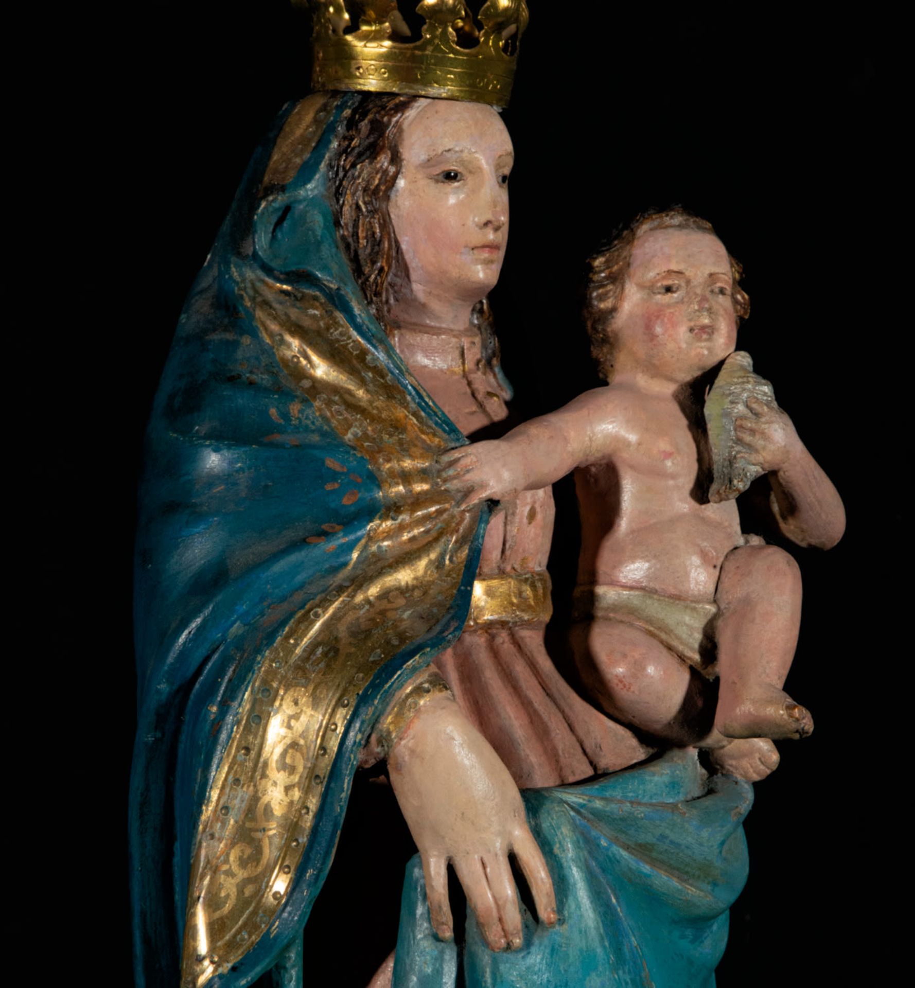 Great Virgin of Pilar with Child in arms from the 17th century (Castilla or Andalusia) - Bild 9 aus 10