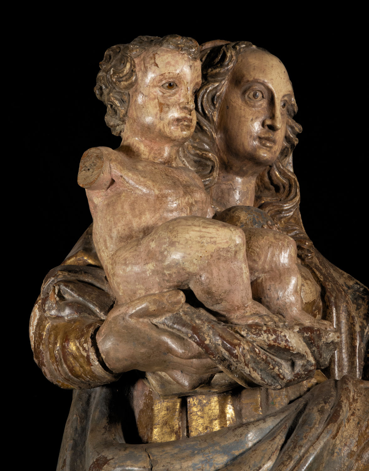 Large Portuguese Renaissance Virgin of the 16th century - Image 7 of 8