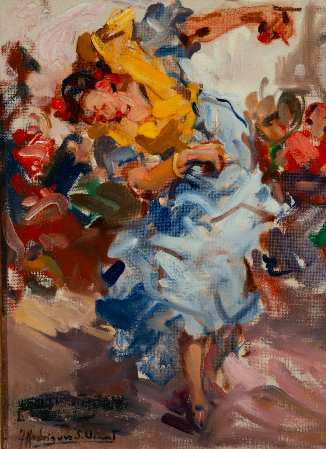 Dancer, oil on canvas, Rodríguez San Clement, 20th century - Image 3 of 5