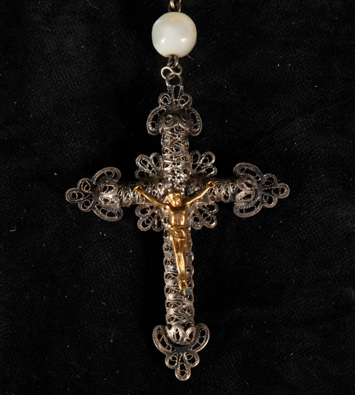 19th century silver filigree rosary - Image 2 of 3